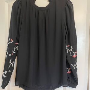 LOFT mix media blouse